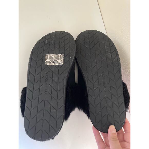 Koolaburra By UGG Women's Milo Slippers Shoes Size 10 Black Suede Shearling - Picture 5 of 7